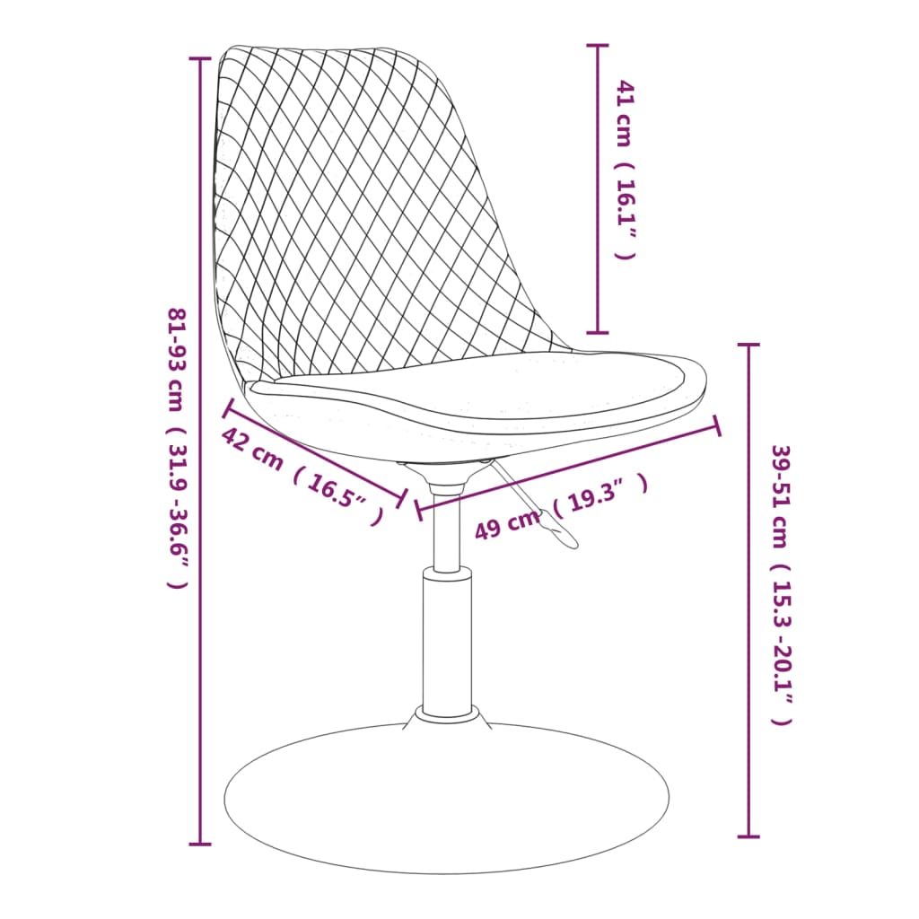 Chaises à manger pivotantes lot de 4 Crème Velours - XIOS