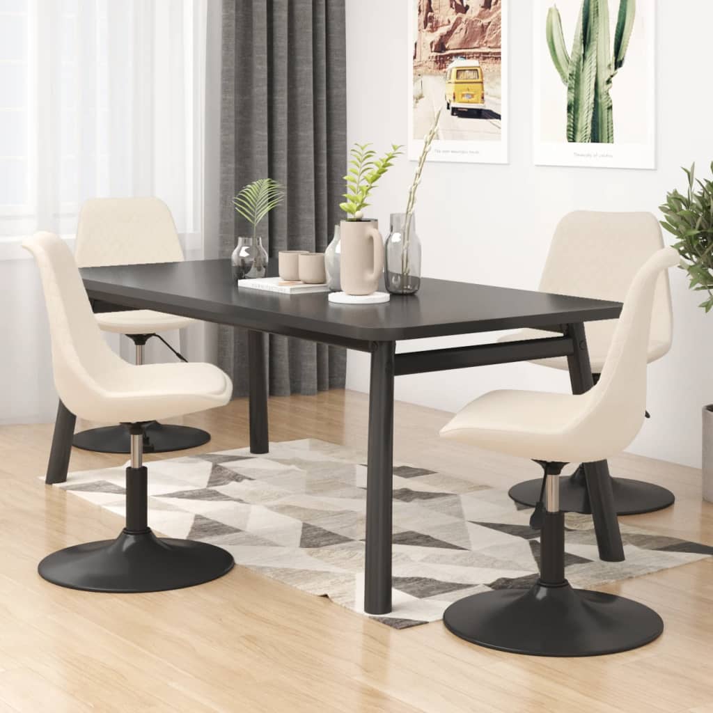Chaises à manger pivotantes lot de 4 Crème Velours - XIOS