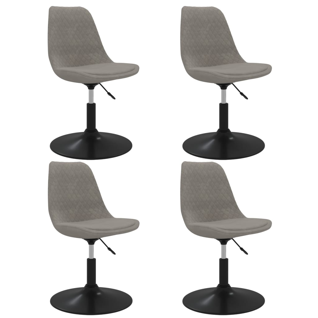Chaises à manger pivotantes lot de 4 Gris clair Velours - XIOS