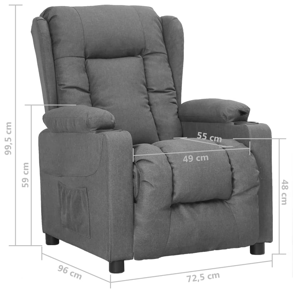 Fauteuil inclinable Gris clair Tissu - XIOS