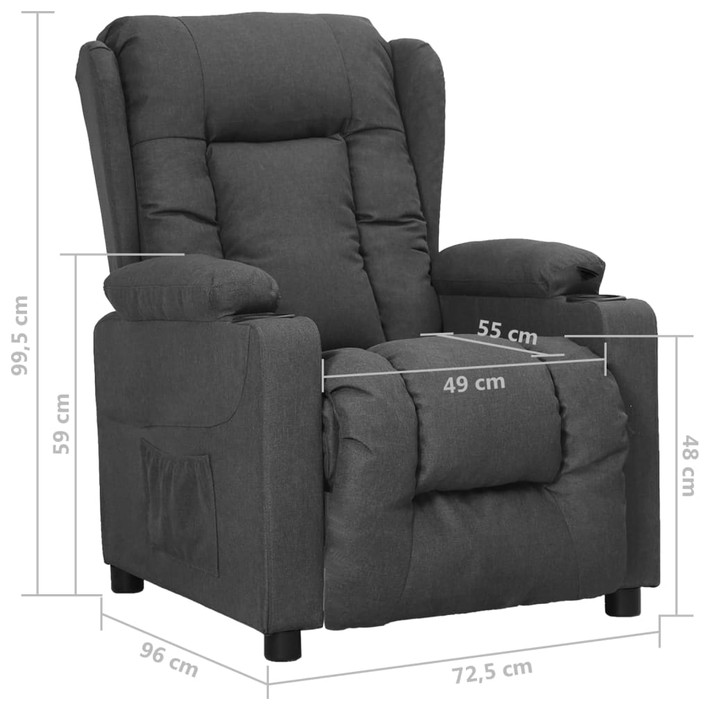 Fauteuil inclinable Gris foncé Tissu - XIOS