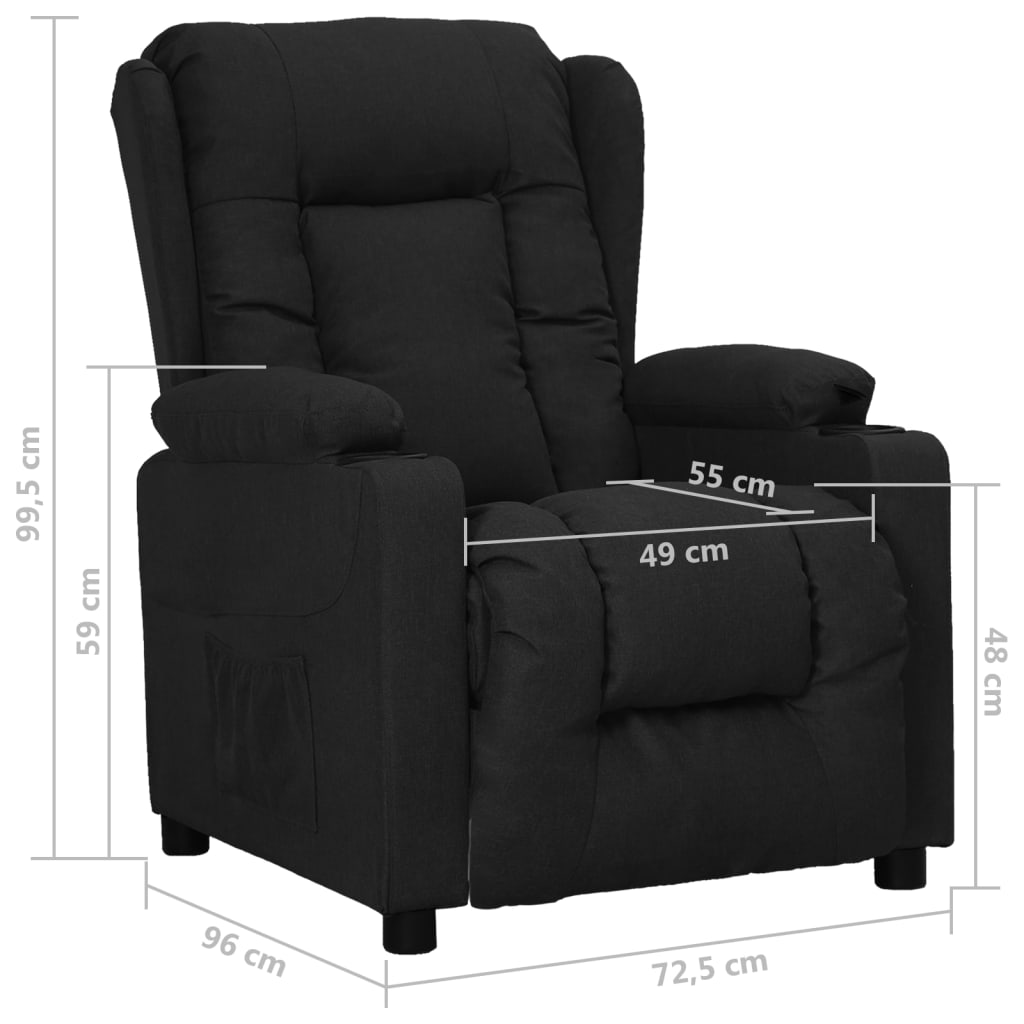 Fauteuil inclinable Noir Tissu - XIOS
