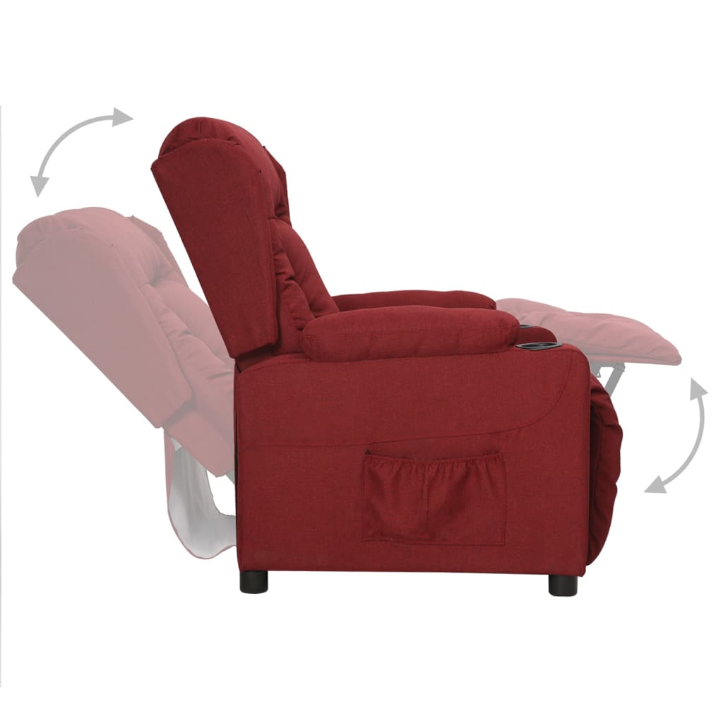 Fauteuil inclinable Rouge bordeaux Tissu - XIOS