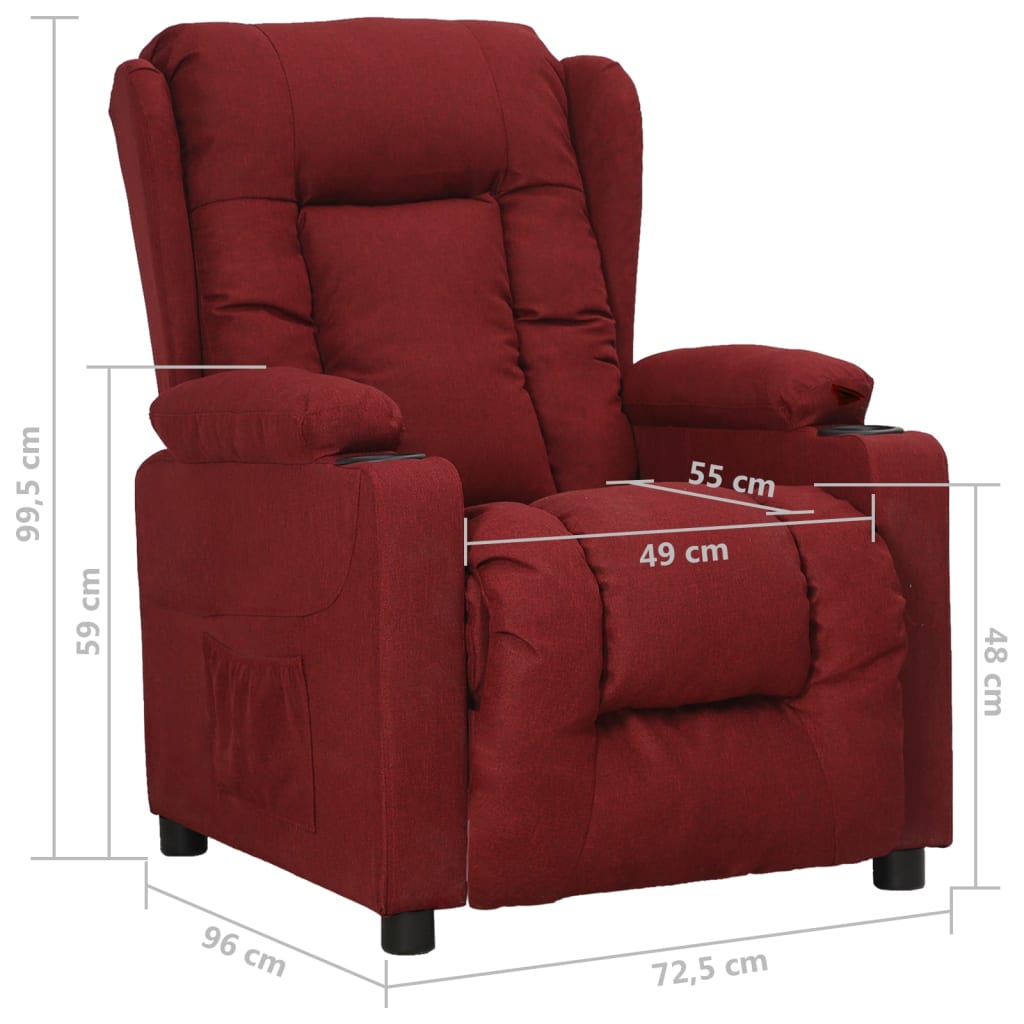 Fauteuil inclinable Rouge bordeaux Tissu - XIOS