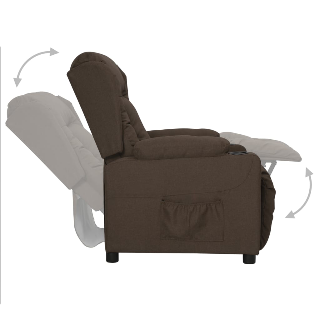 Fauteuil inclinable Marron foncé Tissu - XIOS
