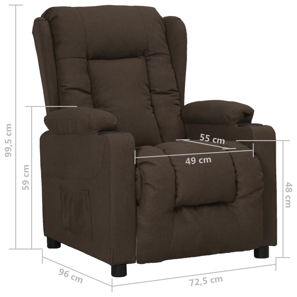 Fauteuil inclinable Marron foncé Tissu - XIOS