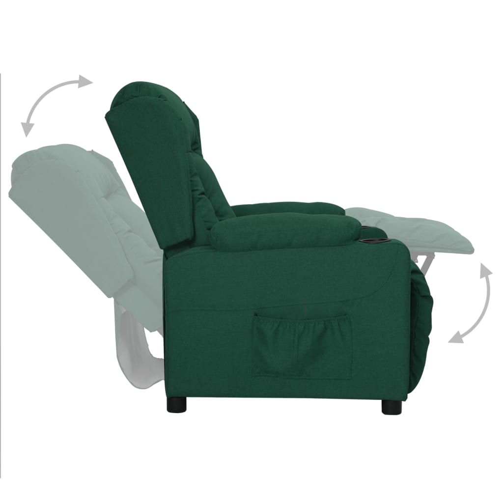 Fauteuil inclinable Vert foncé Tissu