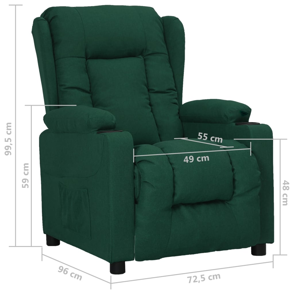 Fauteuil inclinable Vert foncé Tissu