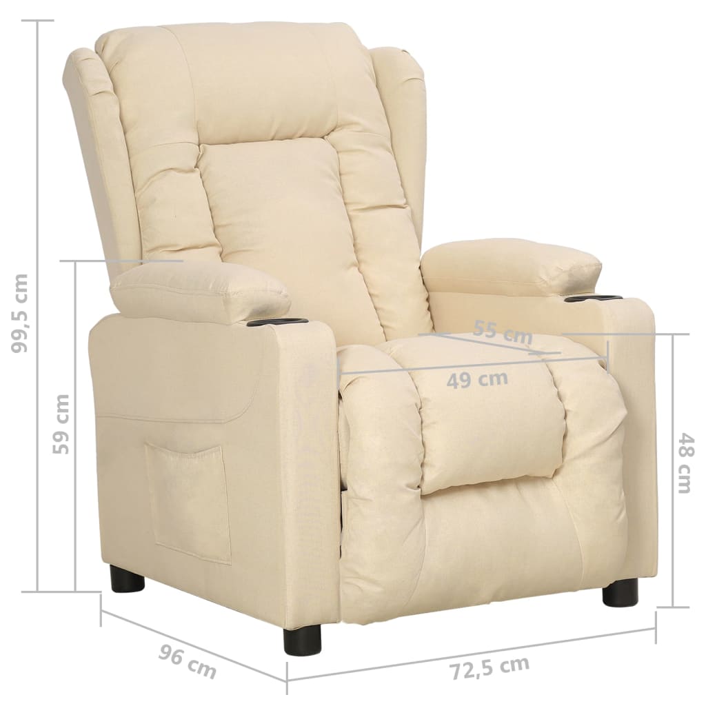 Fauteuil inclinable Crème Tissu - XIOS