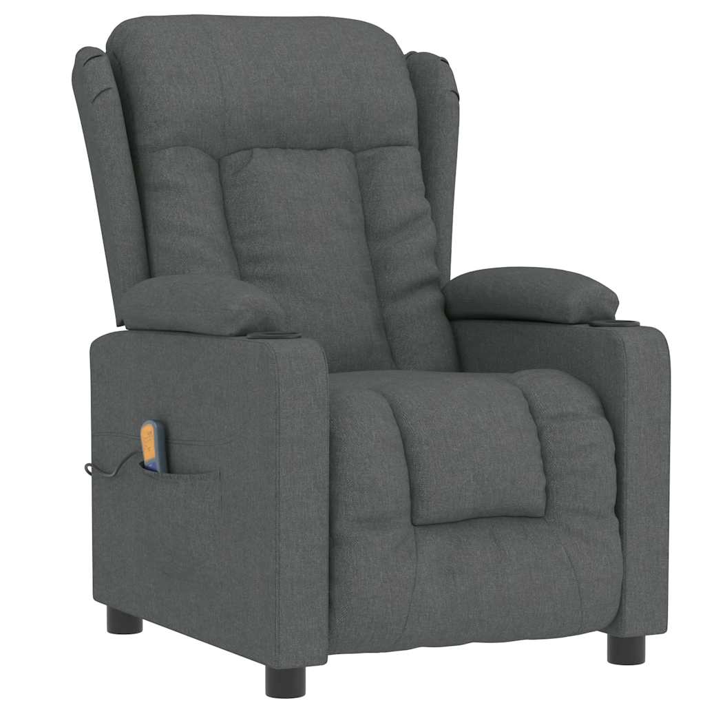 Fauteuil de massage Gris foncé Tissu