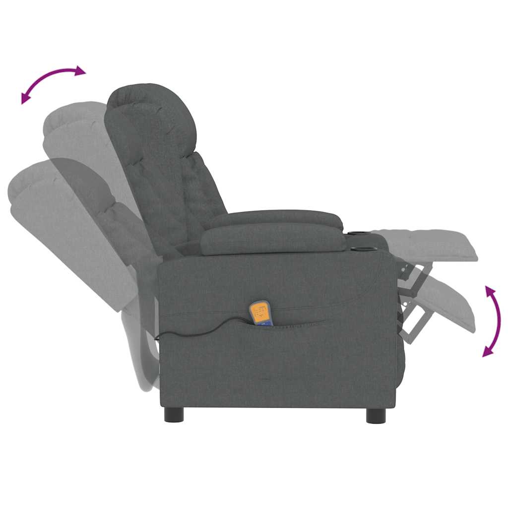 Fauteuil de massage Gris foncé Tissu