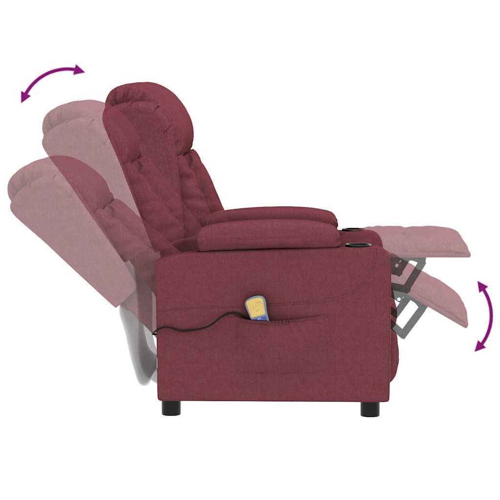 Fauteuil de massage Rouge bordeaux Tissu