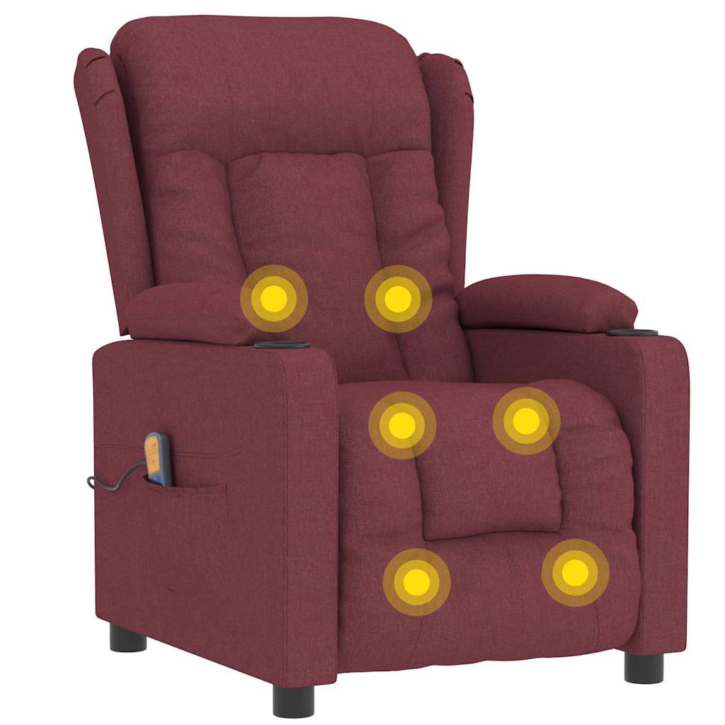 Fauteuil de massage Rouge bordeaux Tissu