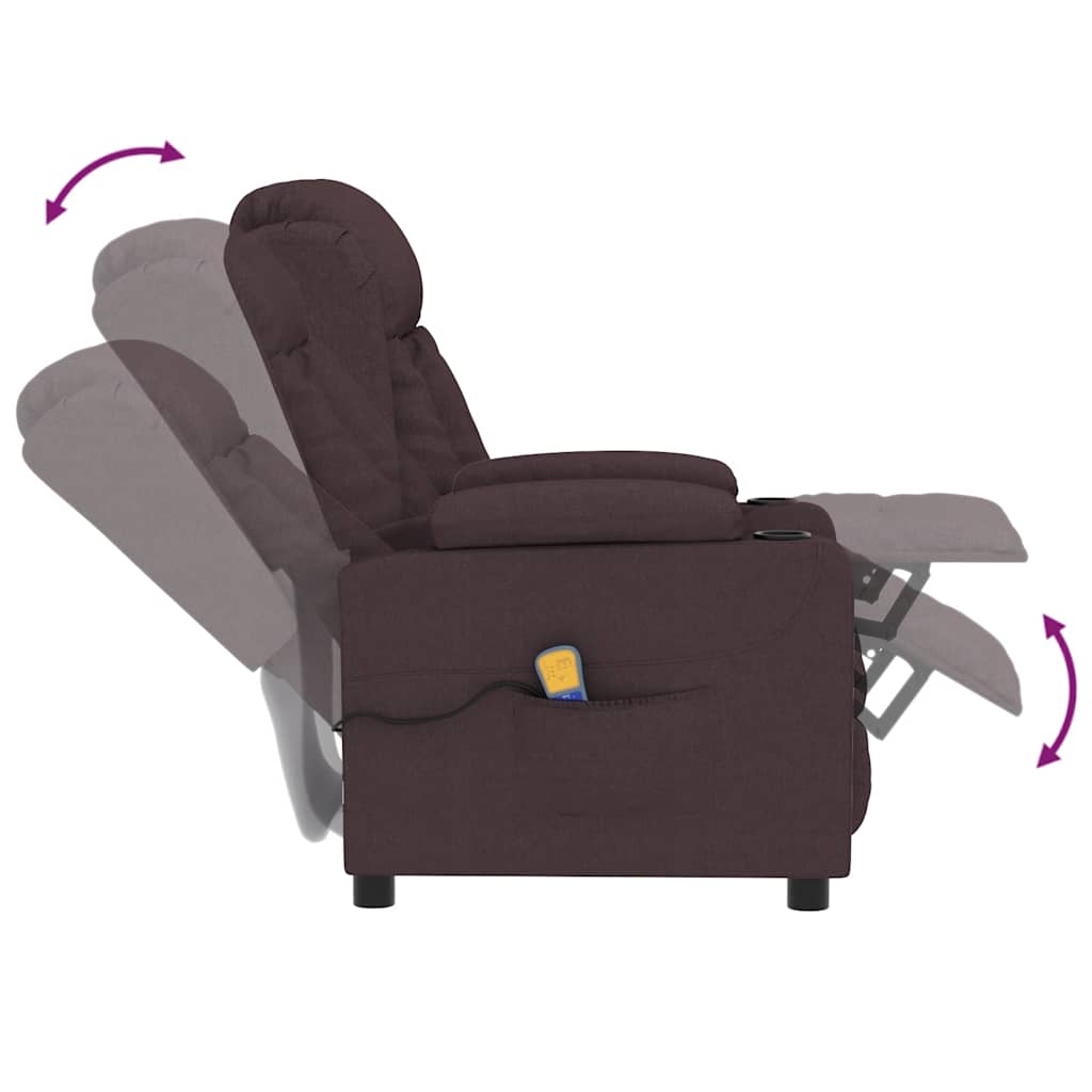 Fauteuil de massage Marron foncé Tissu