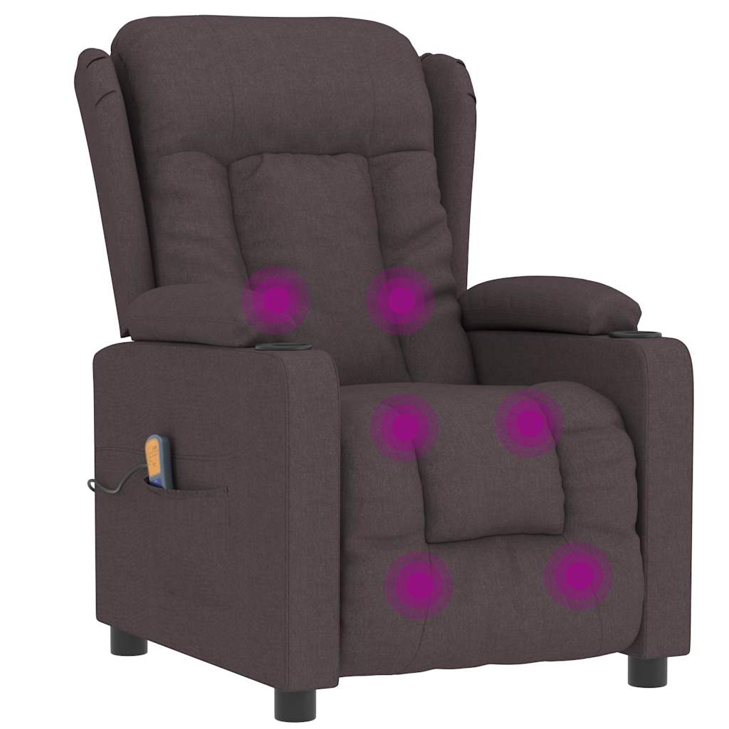 Fauteuil de massage Marron foncé Tissu