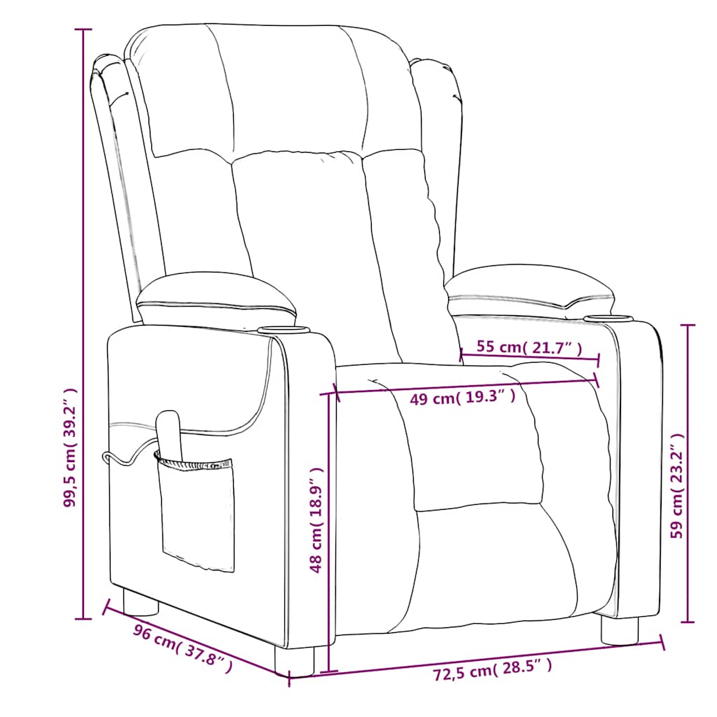 Fauteuil de massage Crème Tissu