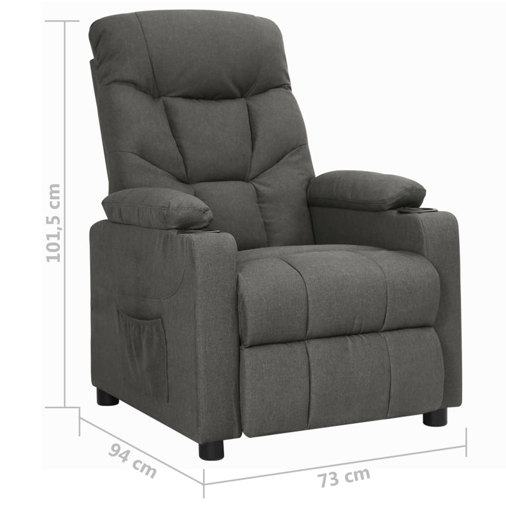 Fauteuil inclinable Gris foncé Tissu - XIOS