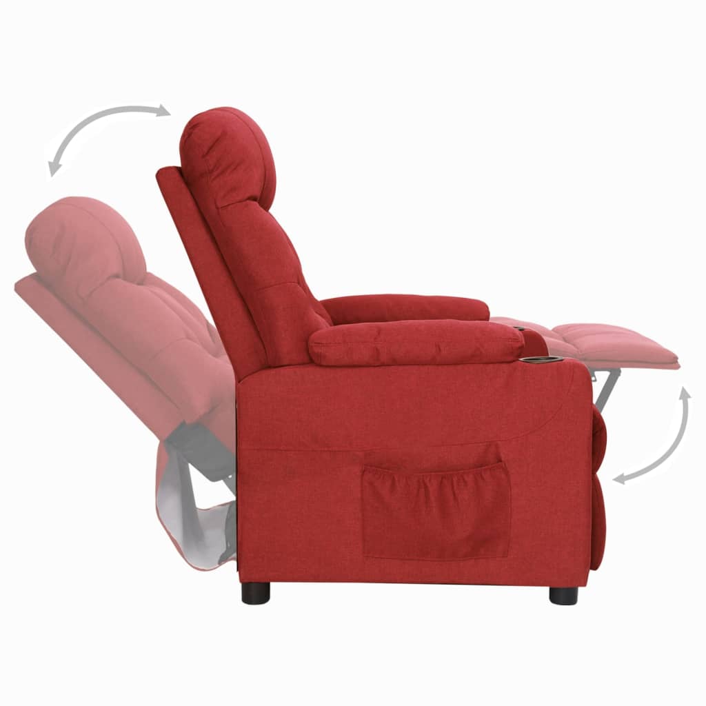 Fauteuil inclinable Rouge bordeaux Tissu - XIOS
