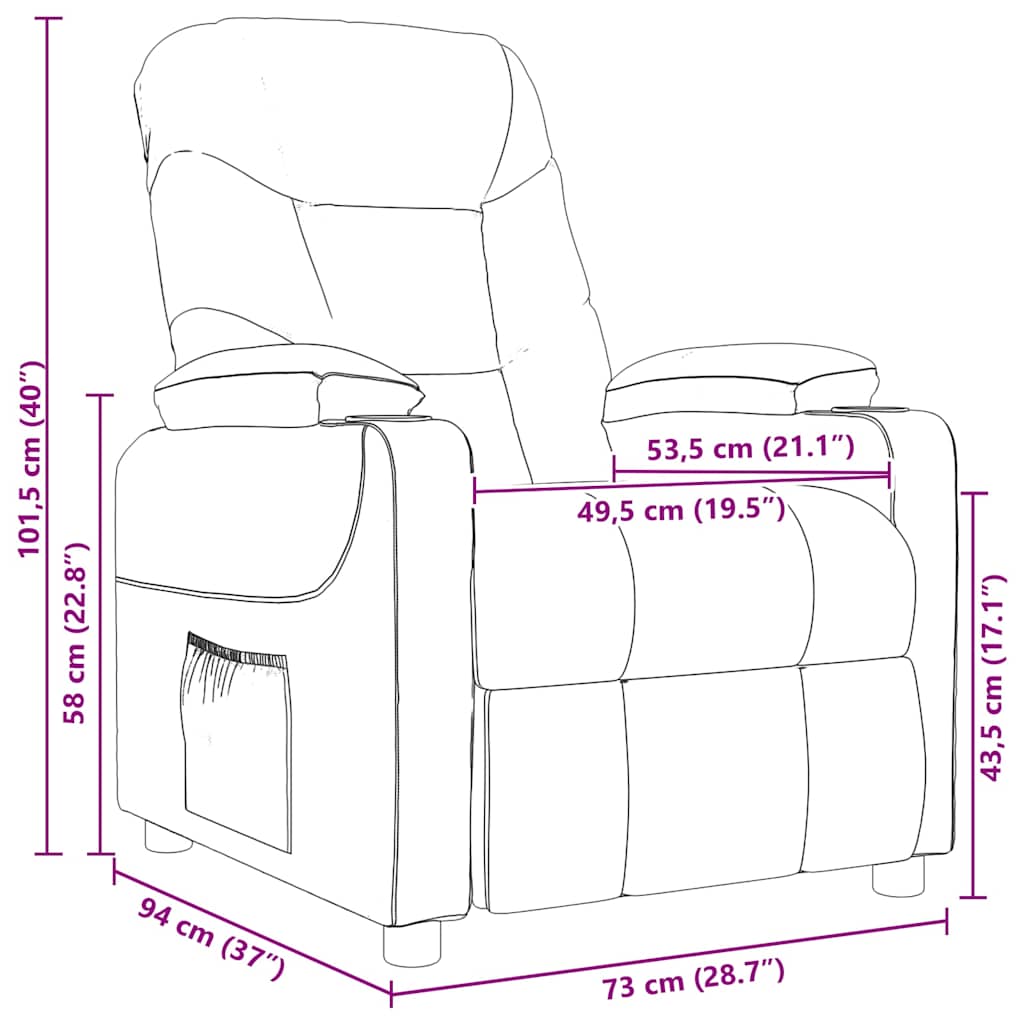Fauteuil de massage Marron foncé Tissu - XIOS