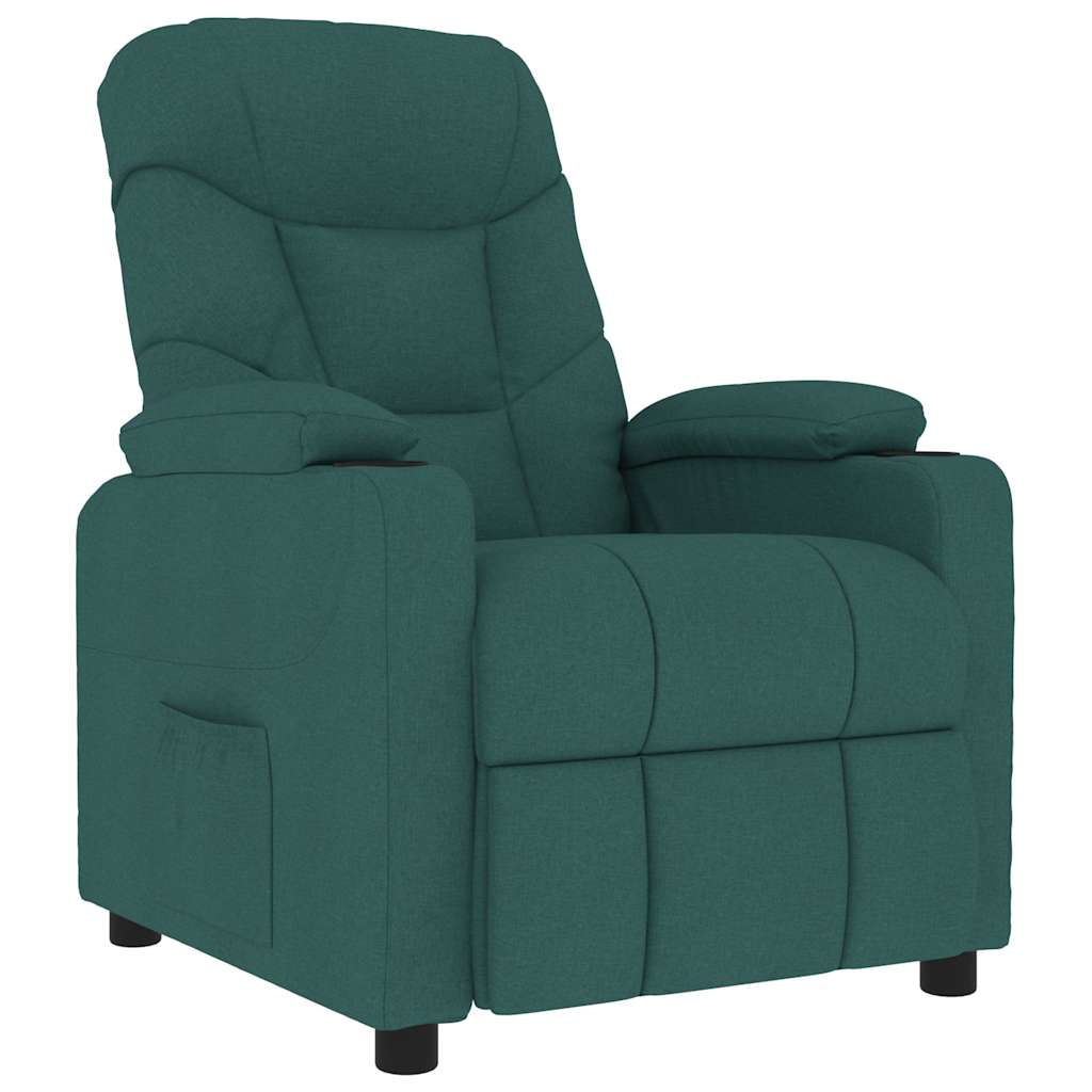 Fauteuil de massage Vert foncé Tissu