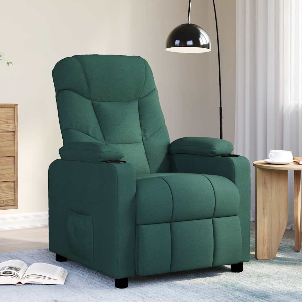 Fauteuil de massage Vert foncé Tissu