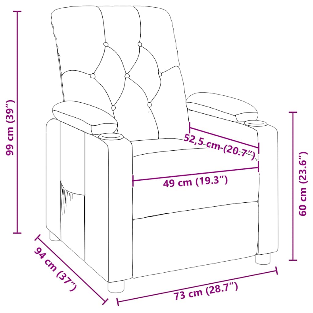 Fauteuil inclinable Gris clair Tissu - XIOS