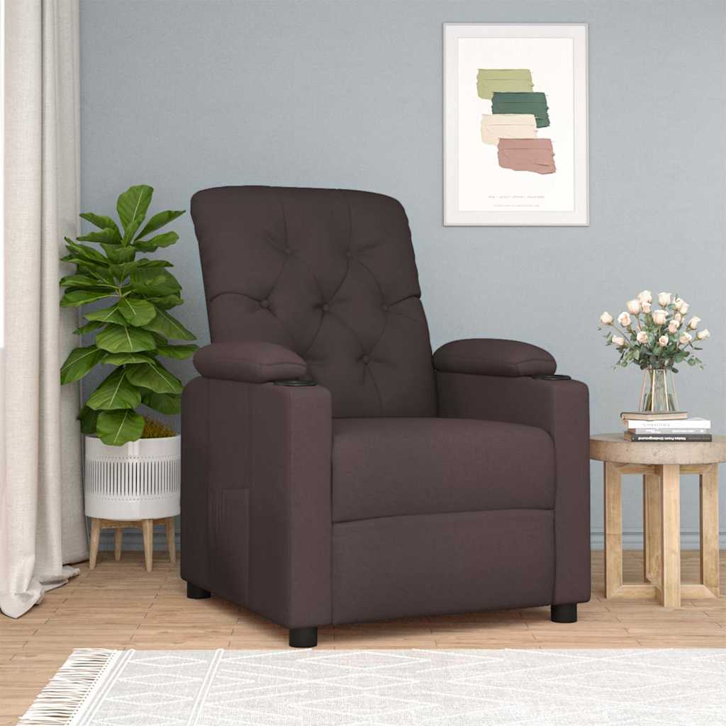 Fauteuil inclinable Marron foncé Tissu - XIOS