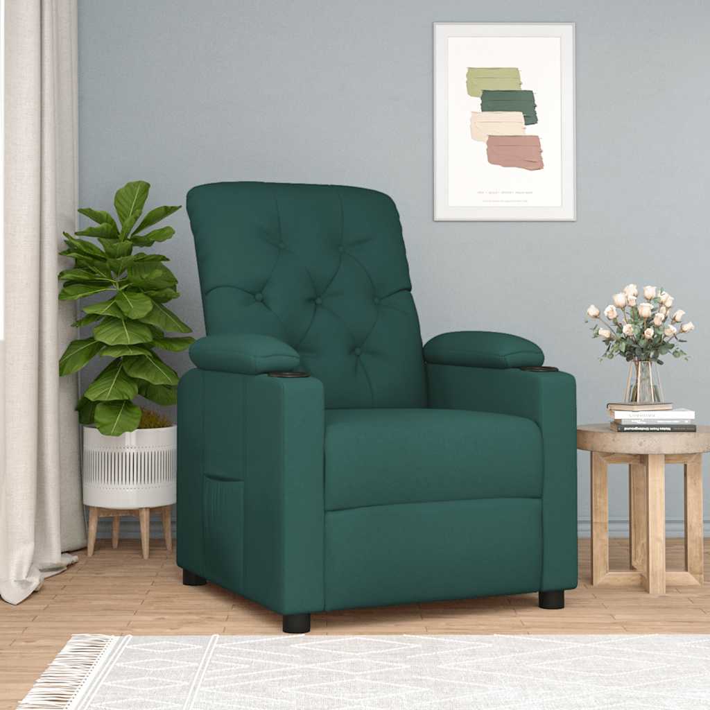 Fauteuil inclinable Vert foncé Tissu - XIOS