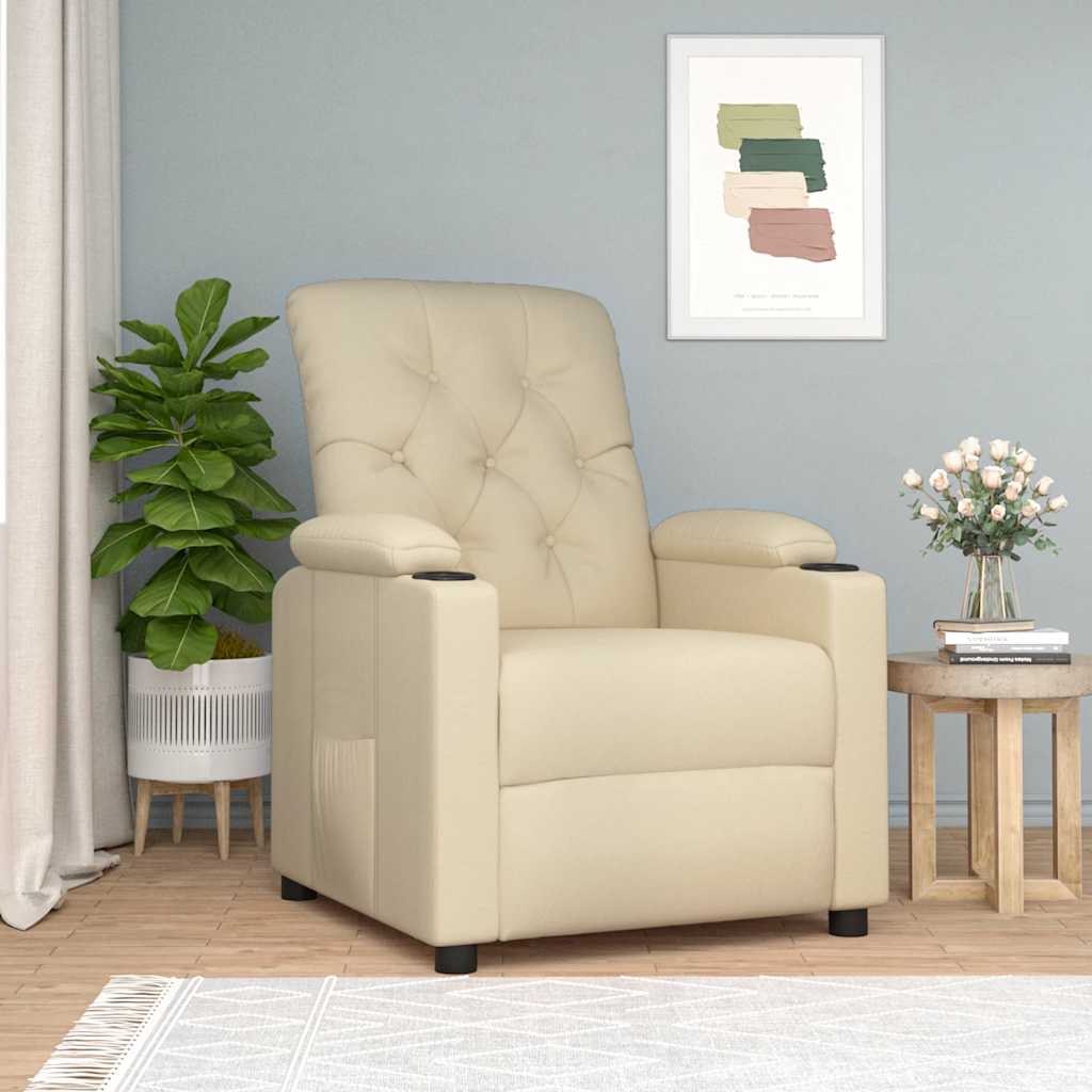 Fauteuil inclinable Crème Tissu - XIOS