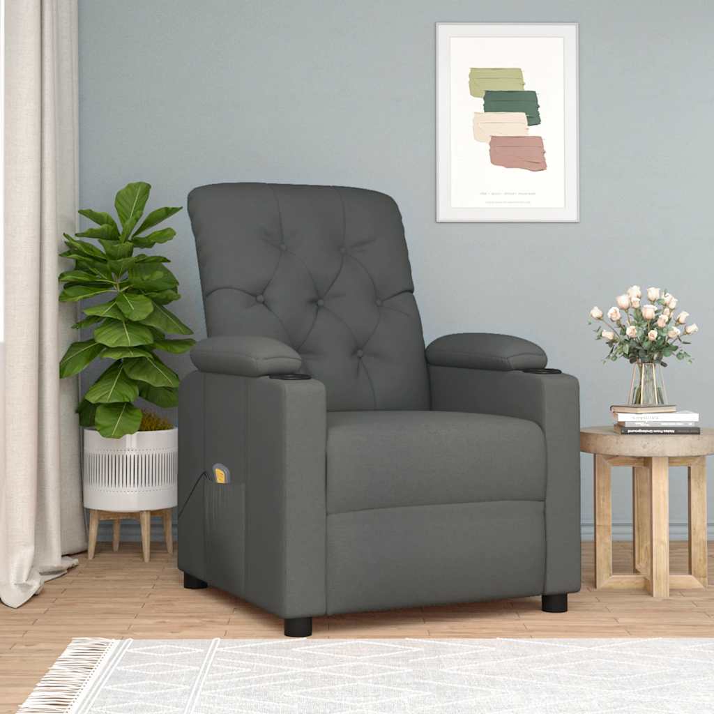 Fauteuil de massage Gris foncé Tissu