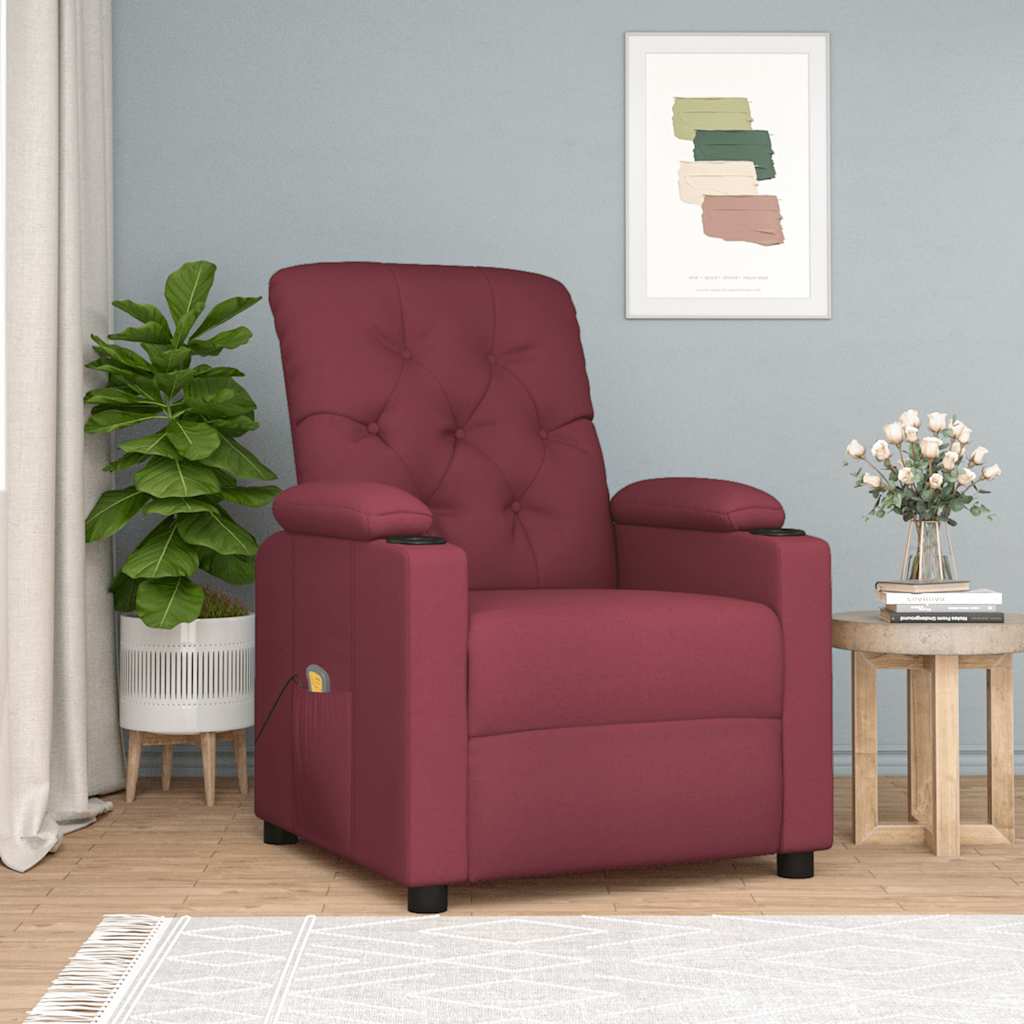 Fauteuil de massage Rouge bordeaux Tissu - XIOS