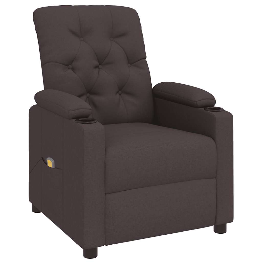 Fauteuil de massage Marron foncé Tissu