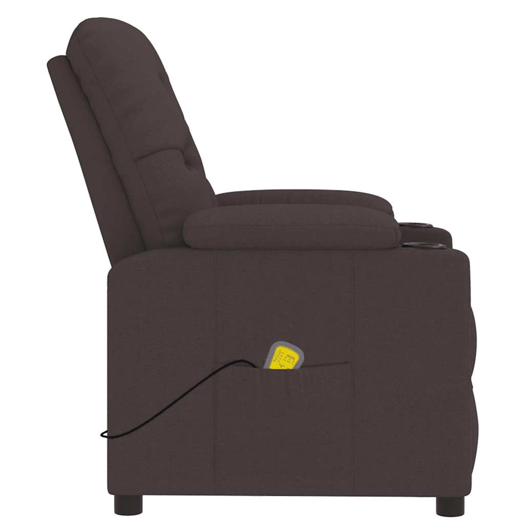Fauteuil de massage Marron foncé Tissu