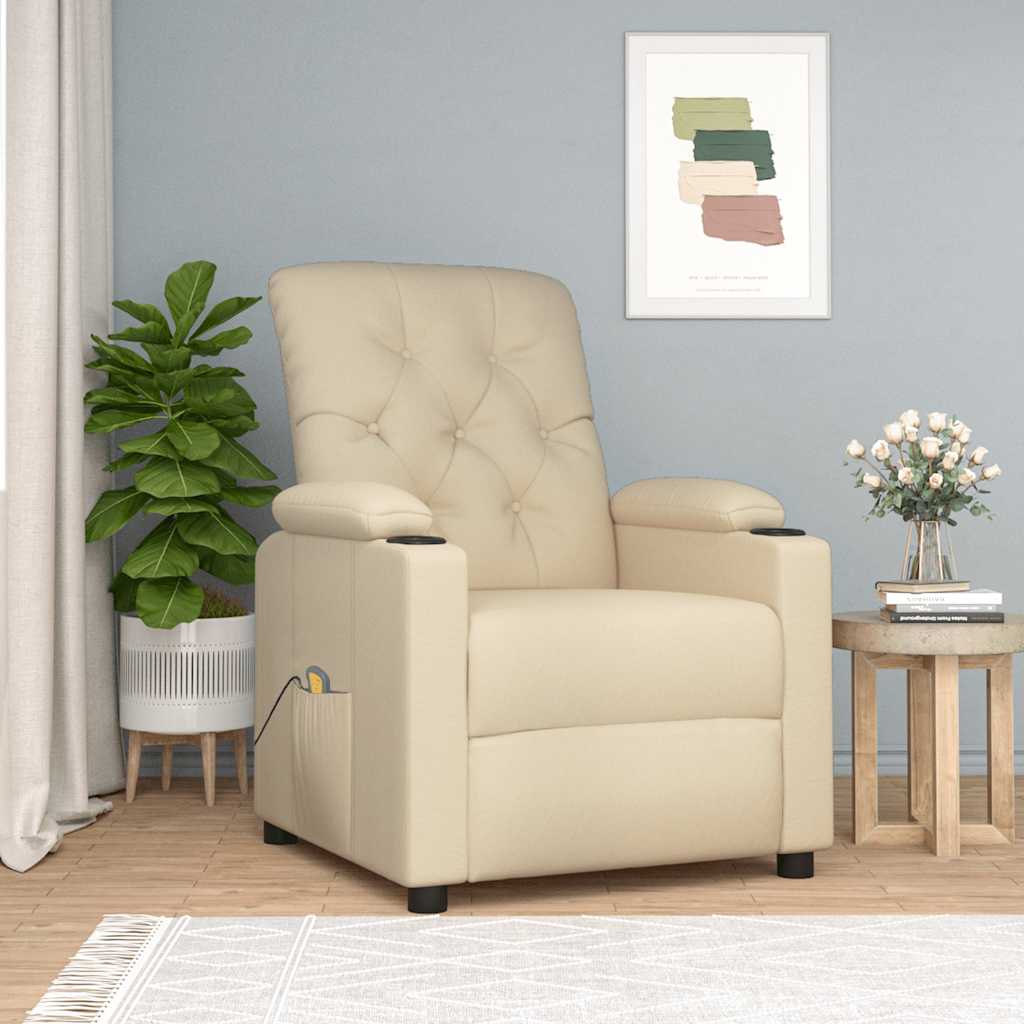 Fauteuil de massage Crème Tissu