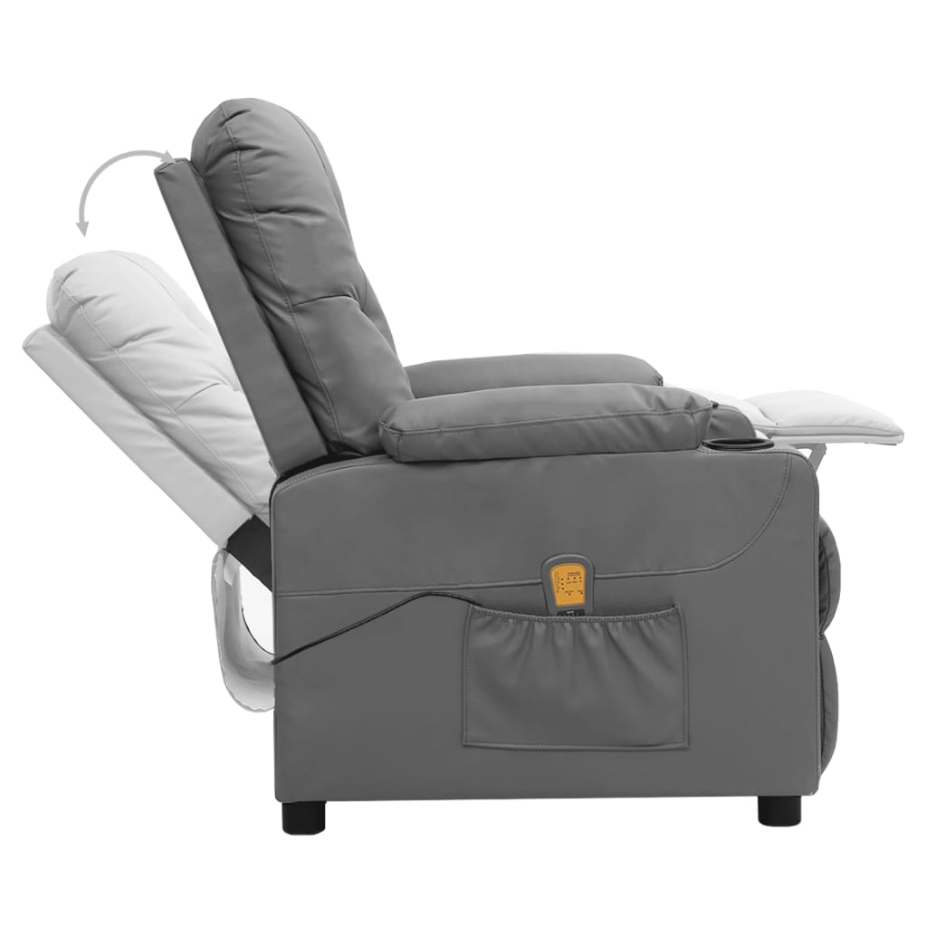Fauteuil de massage Gris Similicuir - XIOS