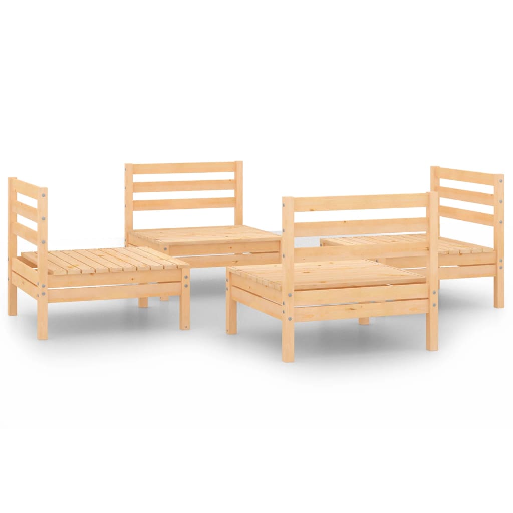 Salon de jardin 4 pcs Bois de pin massif