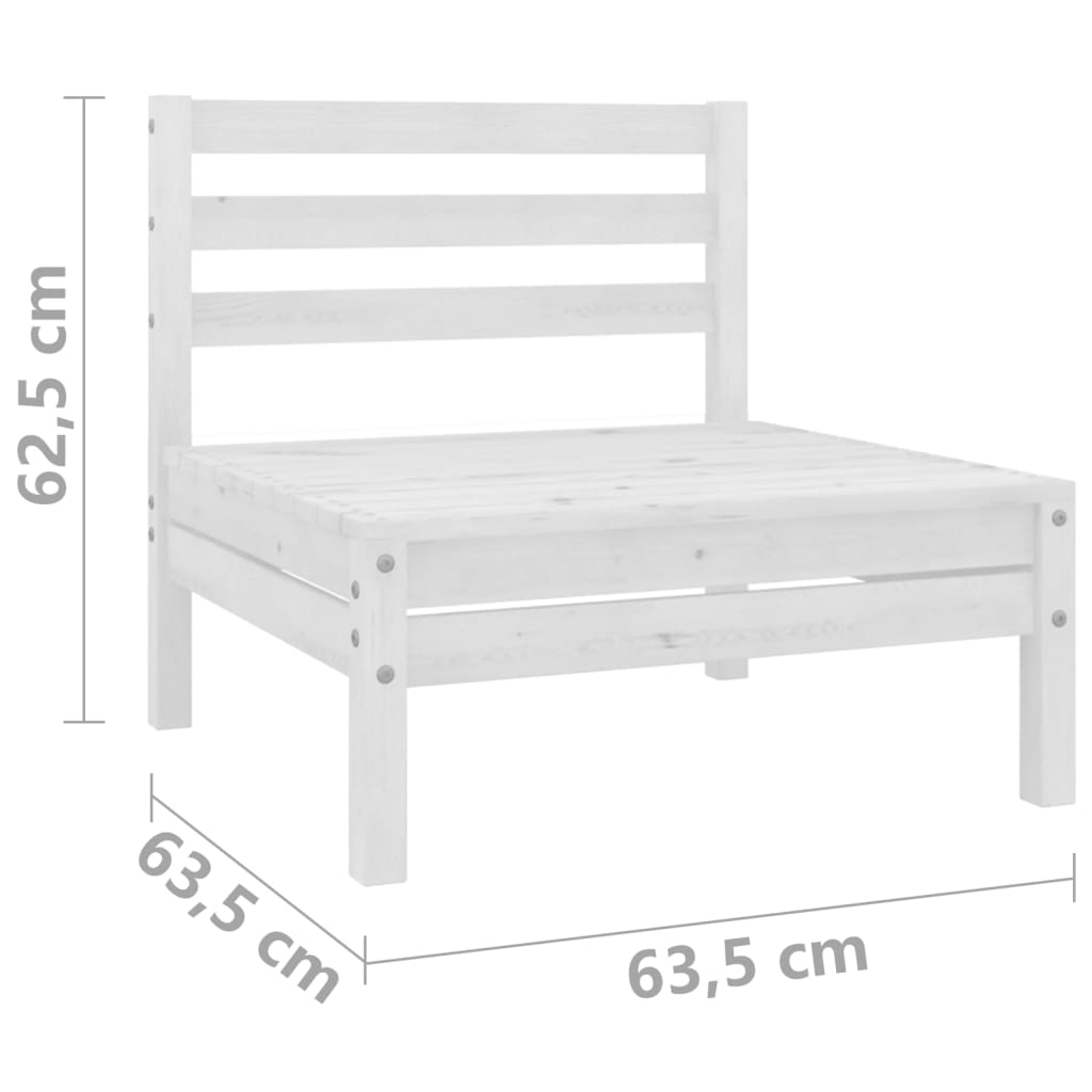 Salon de jardin 4 pcs Blanc Bois de pin massif
