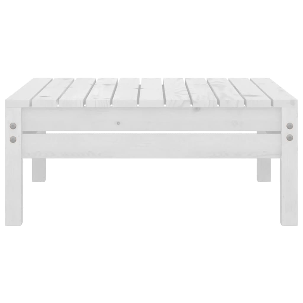 Salon de jardin 5 pcs Blanc Bois de pin massif