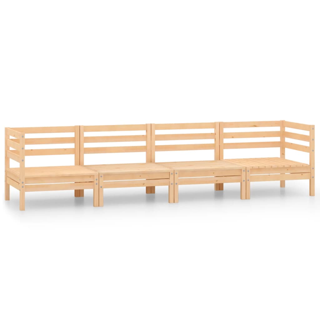 Salon de jardin 4 pcs Bois de pin massif