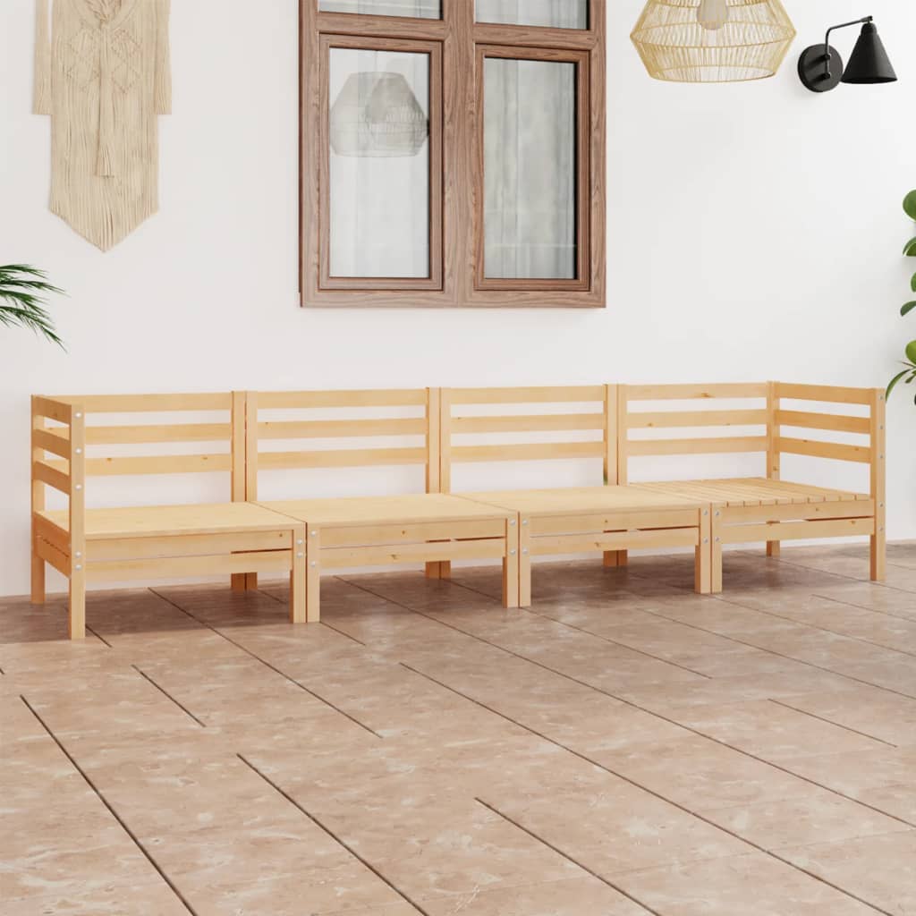 Salon de jardin 4 pcs Bois de pin massif