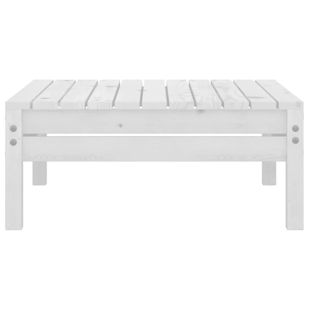 Salon de jardin 9 pcs Blanc Bois de pin massif