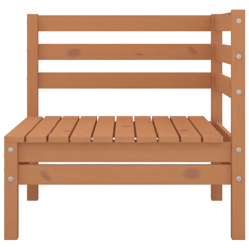 Salon de jardin 6 pcs Marron miel Bois de pin massif