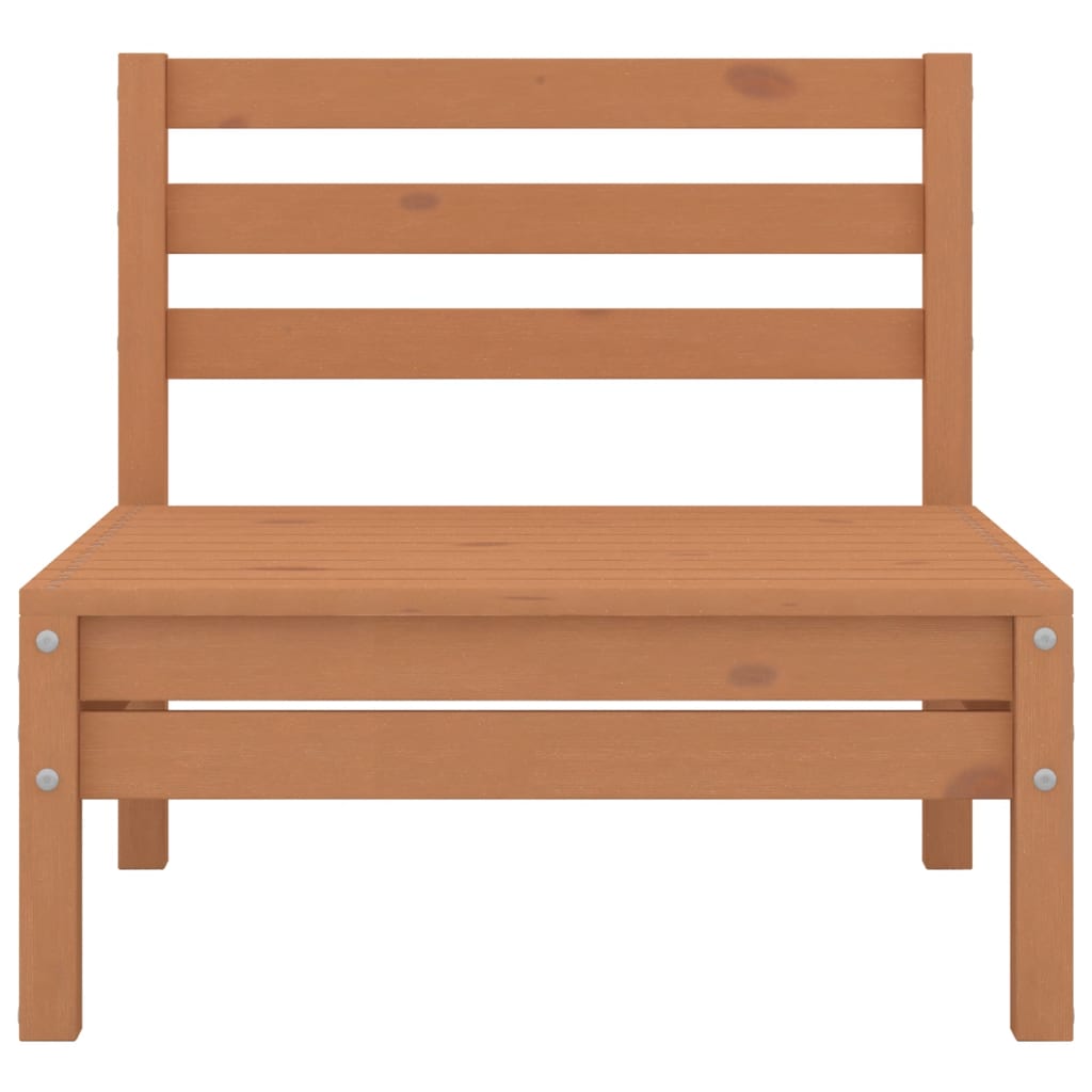 Salon de jardin 6 pcs Marron miel Bois de pin massif
