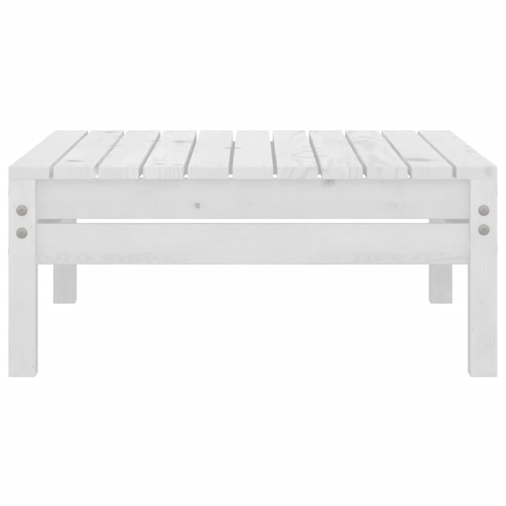 Salon de jardin 7 pcs Blanc Bois de pin massif