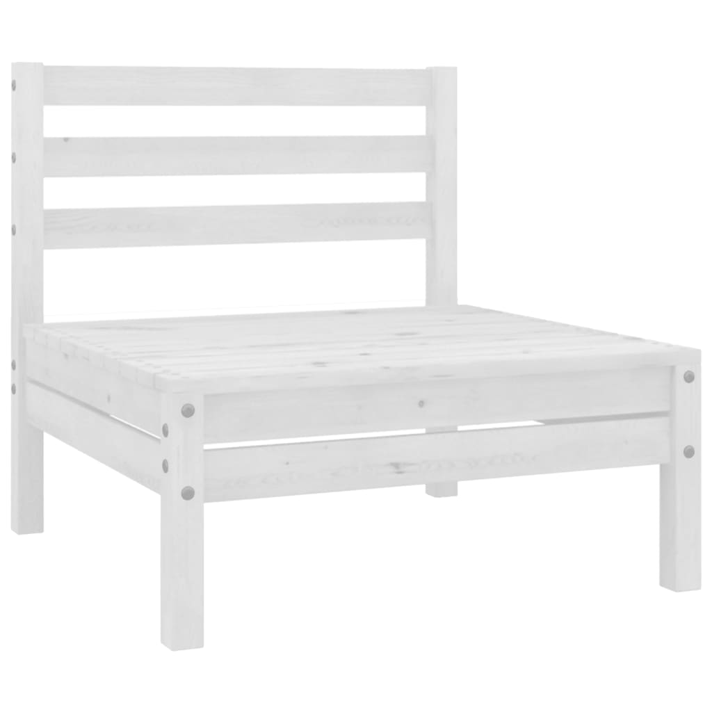 Salon de jardin 4 pcs blanc bois de pin massif