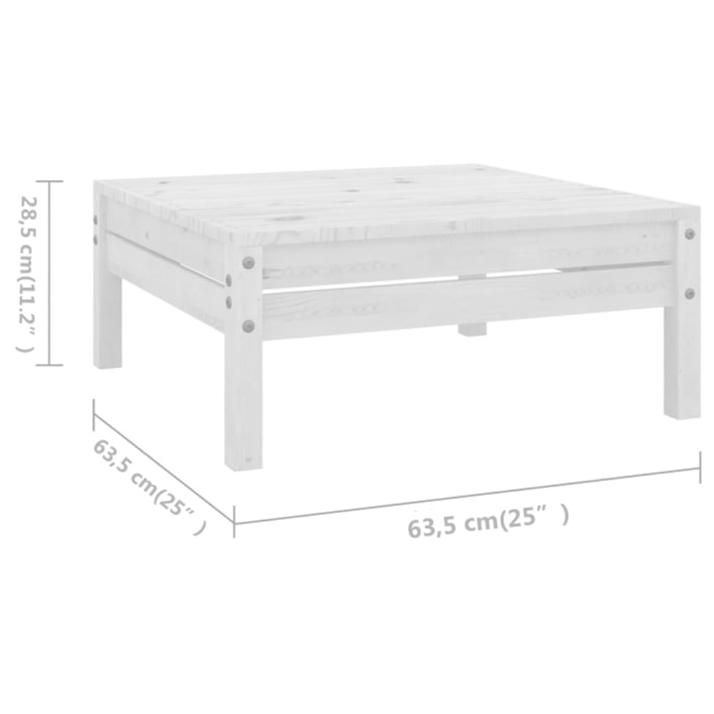 Salon de jardin 4 pcs Bois de pin massif Blanc