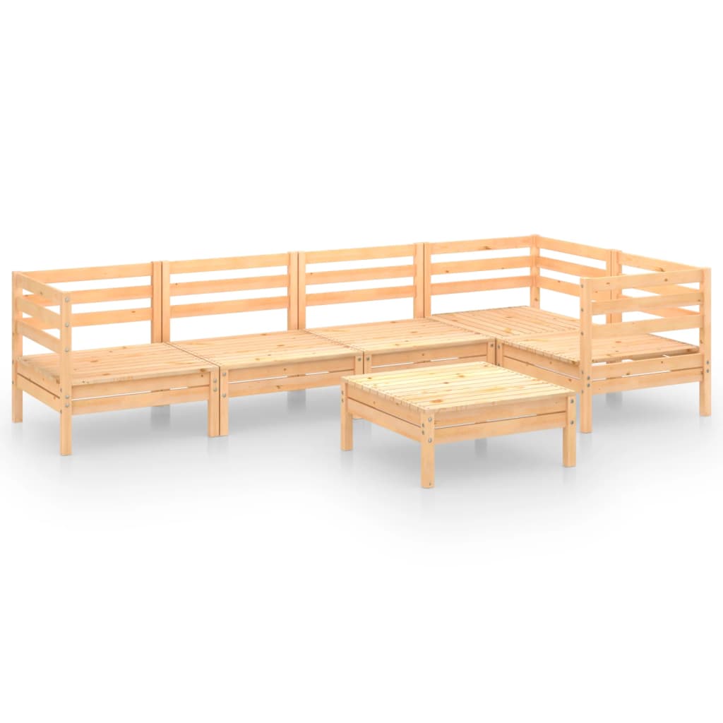 Salon de jardin 6 pcs Bois de pin massif