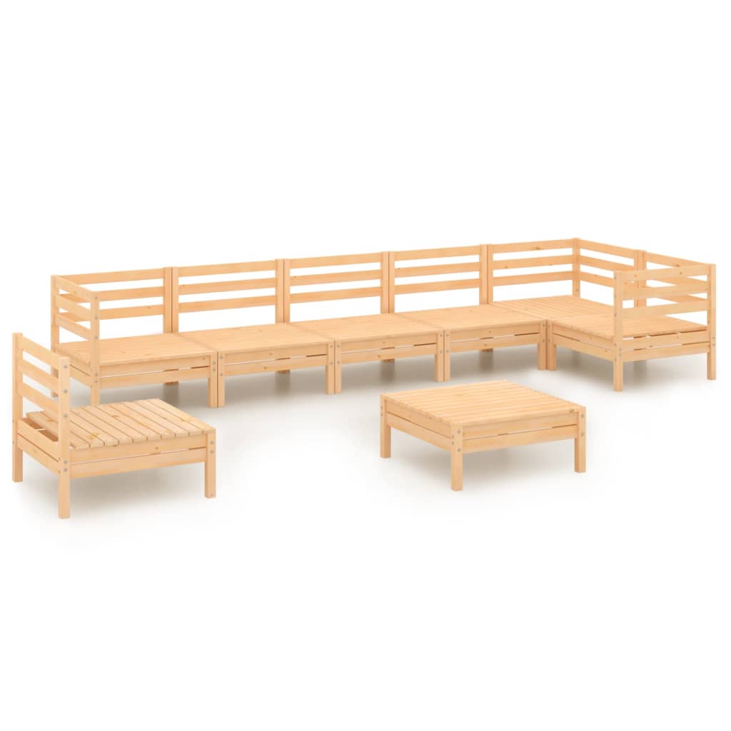 Salon de jardin 8 pcs Bois de pin massif