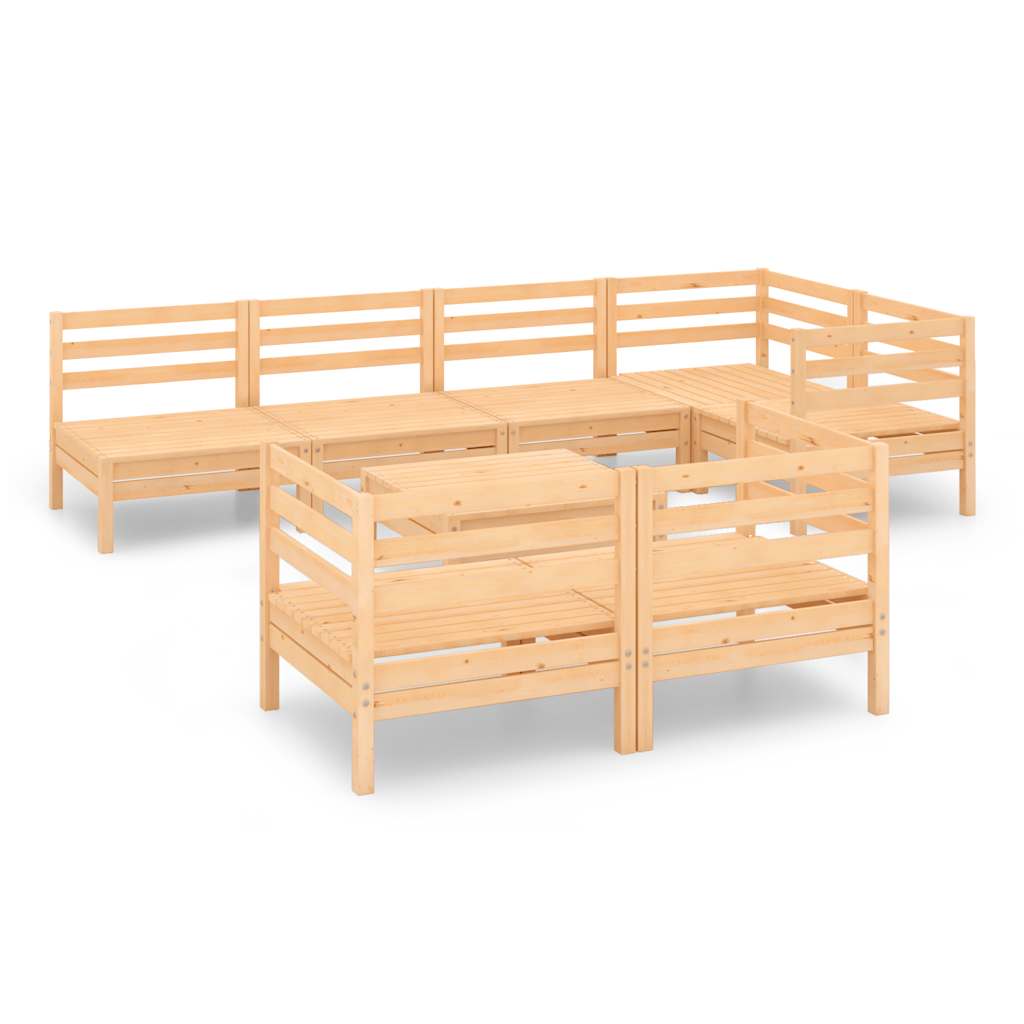Salon de jardin 8 pcs Bois de pin massif - XIOS