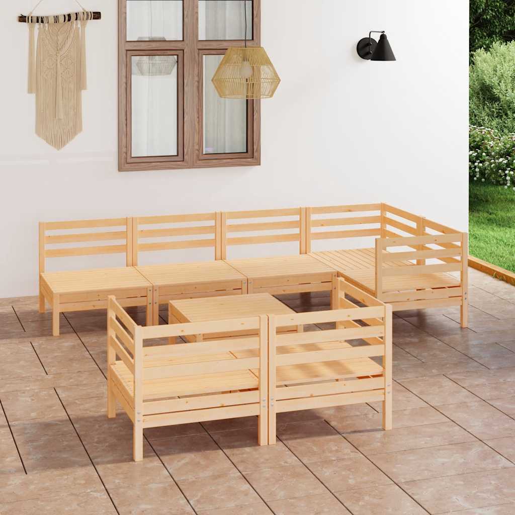 Salon de jardin 8 pcs Bois de pin massif - XIOS